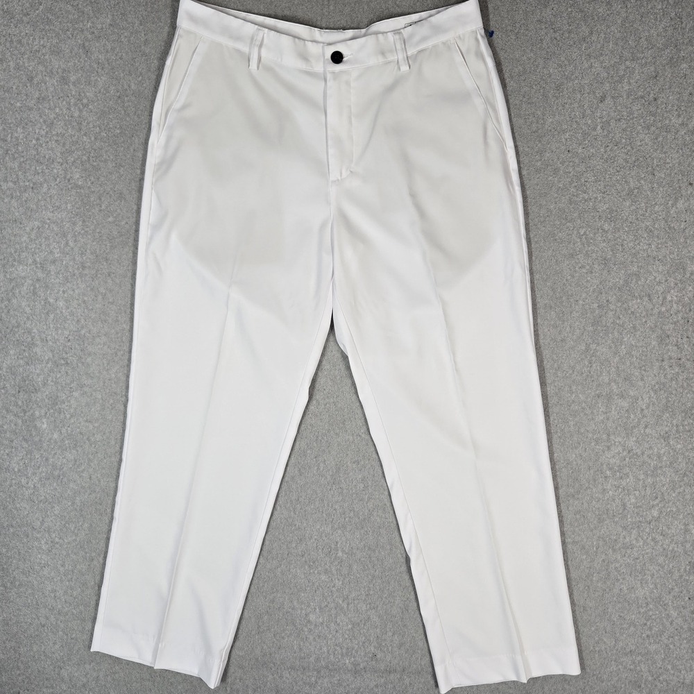 Adidas Men Pants 33X34 White Chino Climalite Golf Performance1